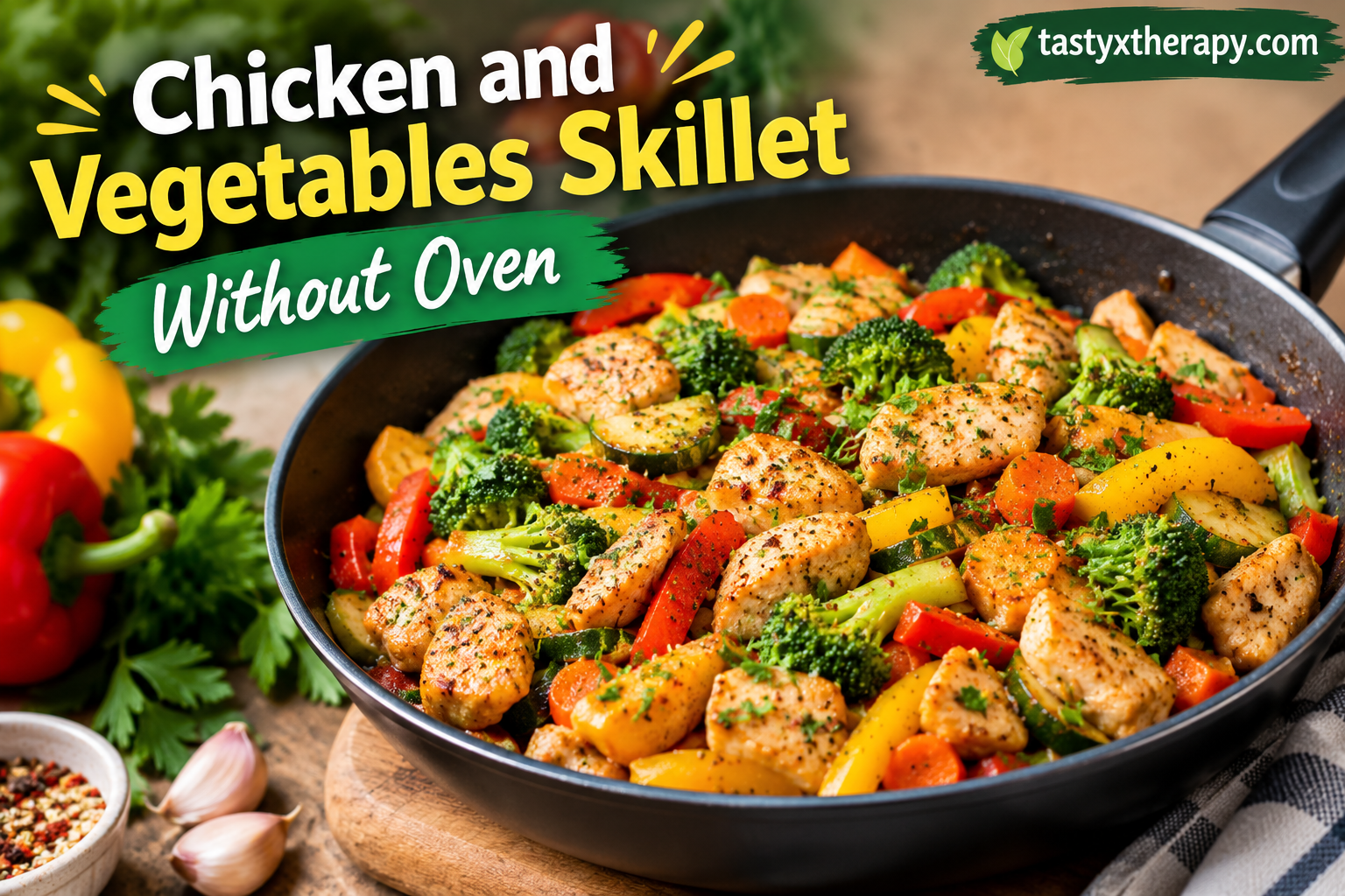 Chicken and Vegetables Skillet Without Oven: An Easy One-Pan Dinner